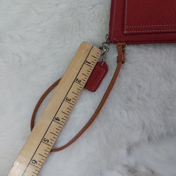 Coach Women's Red Leather Mini Bag/Wristlet - Picture 7 of 8